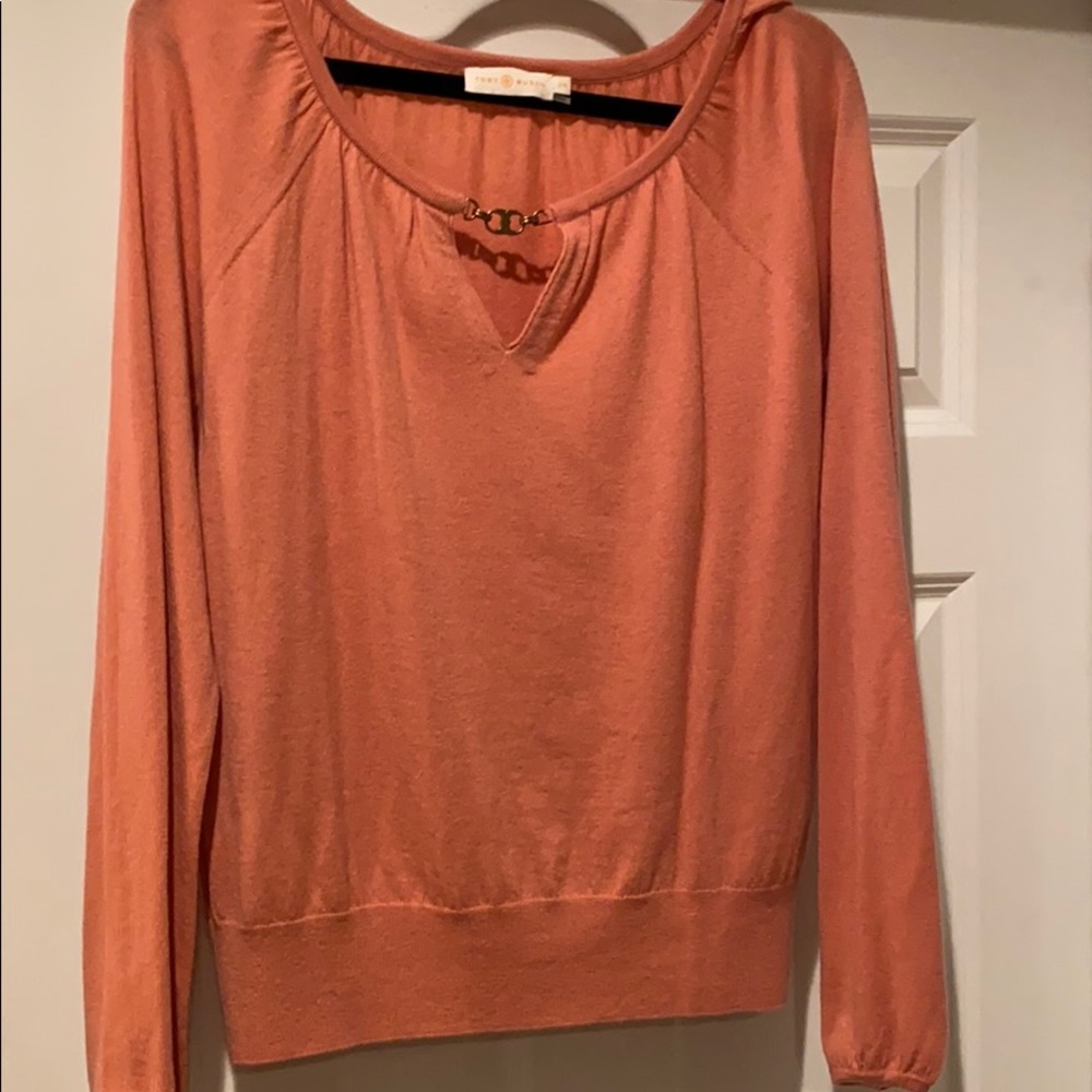 Tory Burch bubblegum pink top -brass/gold hardware